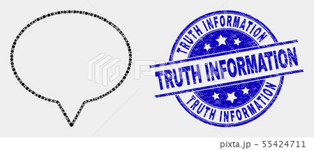 Vector Dot Banner Balloon Icon and Distress Truth Information Stamp Seal 55424711
