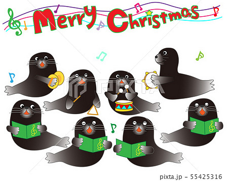 水族館の動物たちのクリスマスコンサート 55425316