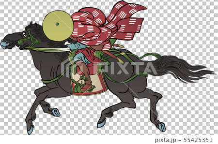 浮世絵 馬に乗っている人 その2のイラスト素材 [55425351] - PIXTA