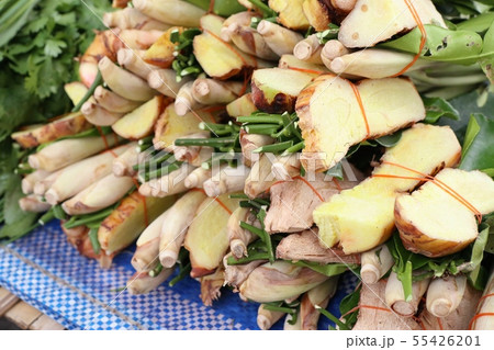 Lemongrass and galangal at the market 55426201