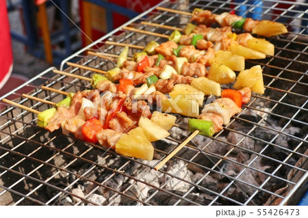 Bar-B-Q or BBQ grill of meat Bar-B-Q or BBQ grill of meat 55426473