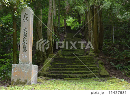 史跡 吉岡出雲墓へ続く石段 銀山地区(島根県大田市) 史跡 吉岡出雲墓へ続く石段 銀山地区(島根県大田市) 55427685