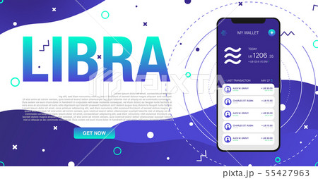 Libra cryptocurrency web template design 55427963