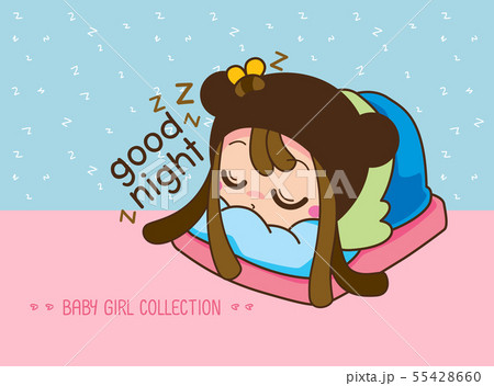 Sleepy Baby girl collection, Vector, illustration. Sleepy Baby girl collection, Vector, illustration. 55428660