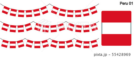 ペルーの旗のガーラーンド　ベクターデータ（bunting garland）