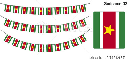 スリナムの旗のガーラーンド　ベクターデータ（bunting garland）
