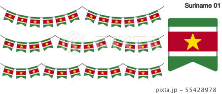 スリナムの旗のガーラーンド　ベクターデータ（bunting garland）