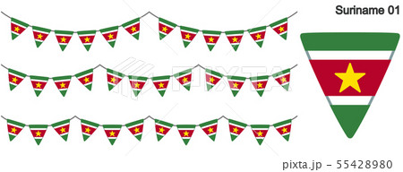 スリナムの旗のガーラーンド　ベクターデータ（bunting garland）