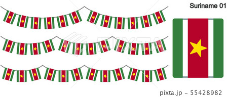 スリナムの旗のガーラーンド　ベクターデータ（bunting garland）