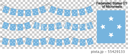 ミクロネシア連邦の国旗のガーラーンド　ベクターデータ（bunting garland） 55429133