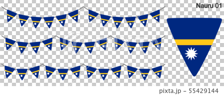 ナウルの国旗のガーラーンド　ベクターデータ（bunting garland） 55429144