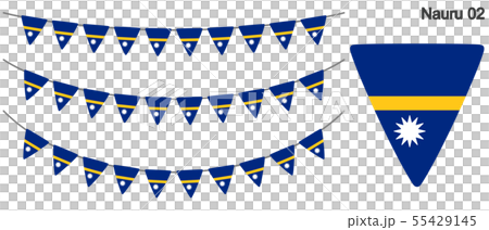 ナウルの国旗のガーラーンド　ベクターデータ（bunting garland） 55429145