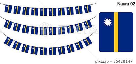 ナウルの国旗のガーラーンド　ベクターデータ（bunting garland）