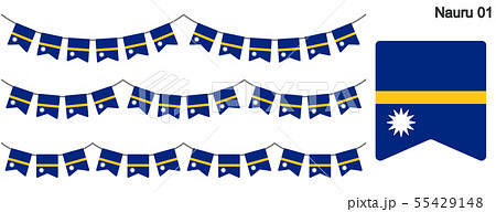 ナウルの国旗のガーラーンド　ベクターデータ（bunting garland）