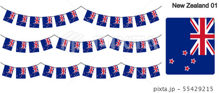 ニュージーランドの国旗のガーラーンド ベクターデータ Bunting Garland のイラスト素材