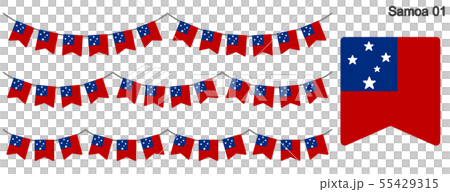 Garland of Samoa flag vector data (bunting garland) 55429315