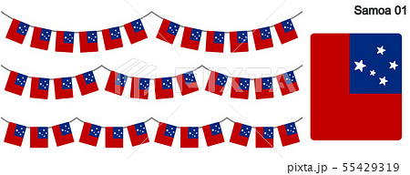 サモアの国旗のガーラーンド　ベクターデータ（bunting garland）