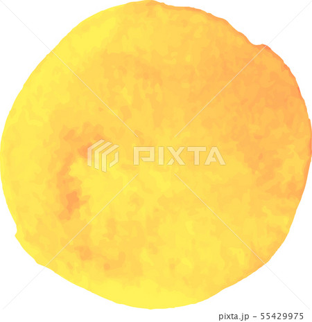 水彩_watercolor_イラスト_丸_circle_黄色_yellow_orange_オレンジ 55429975