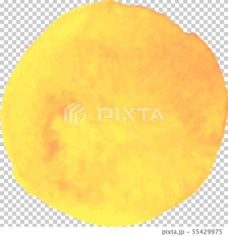 水彩_watercolor_イラスト_丸_circle_黄色_yellow_orange_オレンジ 55429975