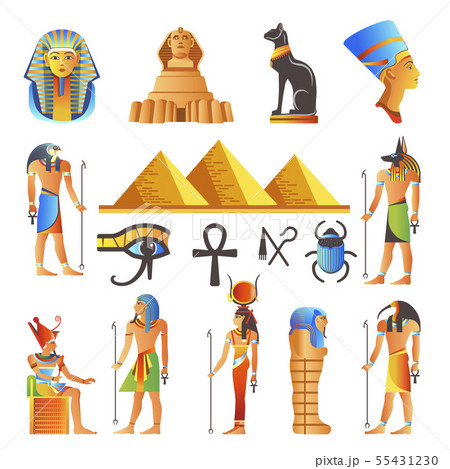 Egypt culture symbols vector isolated icons of Egypt culture symbols vector isolated icons of 55431230