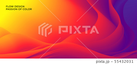 Color wave flow red background. Abstract liquid 55432031