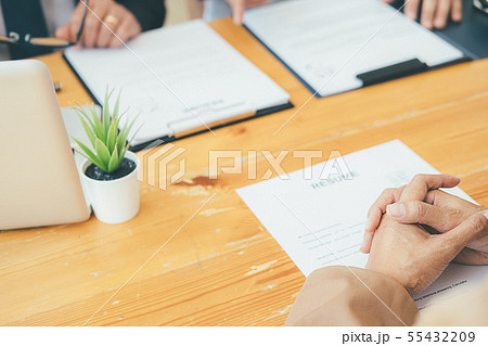 Attractive young business woman in a job interview 55432209