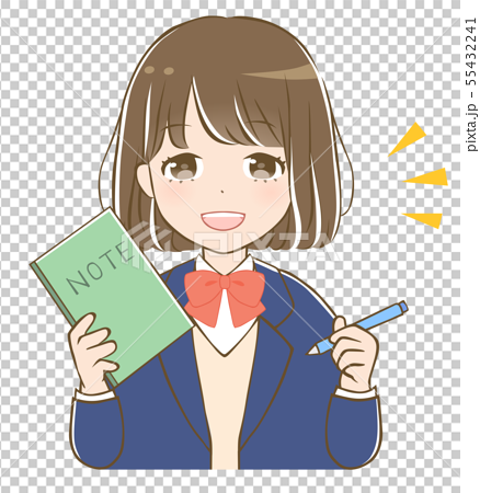 Cartoon, anime style female student - Stock Illustration [55432241] - PIXTA