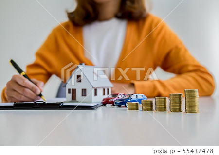 Car and House model with agent and customer 55432478