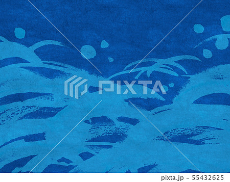 背景素材　布　木綿　藍染 55432625