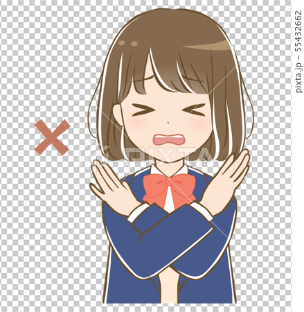 漫画、アニメ風の女子学生 55432662