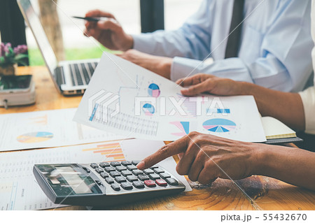 Business advisor analyzing financial figures 55432670