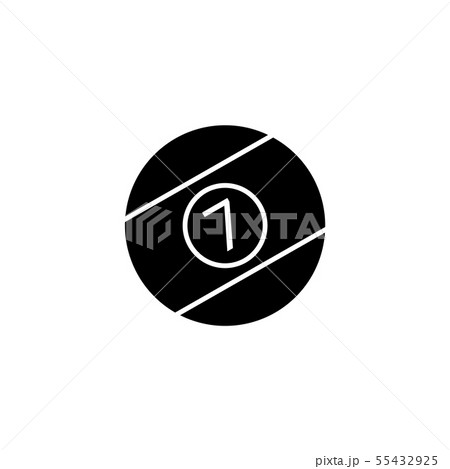 Single ball of billiards, vector illustration isolated on white background. 55432925