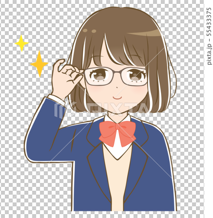 漫画 アニメ風の女子学生のイラスト素材