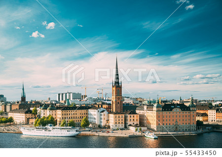 Stockholm, Sweden. Gamla Stan Is Famous Popular Place And Destination Scenic. Riddarholm Church In 55433450