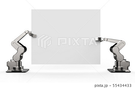 robot arm holding white blank paper robot arm holding white blank paper 55434433