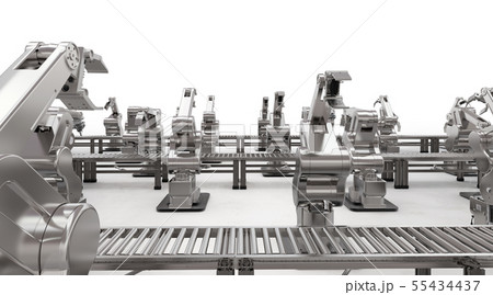 Robotic Arm With Conveyor Lineのイラスト素材 Robotic Arm With Conveyor Lineのイラスト素材