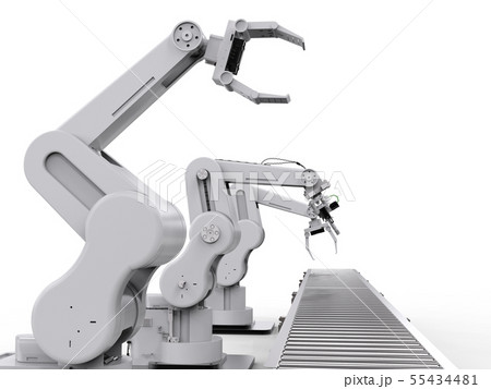 robotic arm with conveyor line 55434481
