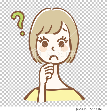 疑問がある女性のイラスト 55434610