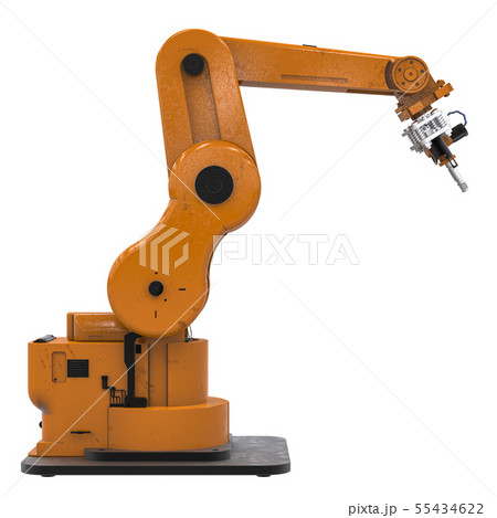 welding robotic arm isolated on white 55434622