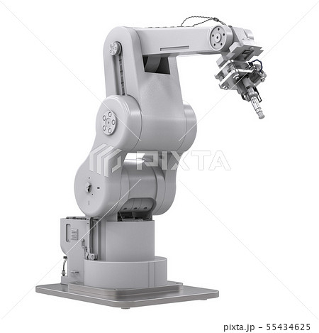welding robotic arm isolated on white welding robotic arm isolated on white 55434625