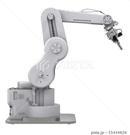 welding robotic arm isolated on white welding robotic arm isolated on white 55434626