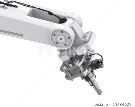 welding robotic arm isolated on white 55434629