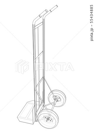 Outline delivery trolley or hand truck. Vector Outline delivery trolley or hand truck. Vector 55434885
