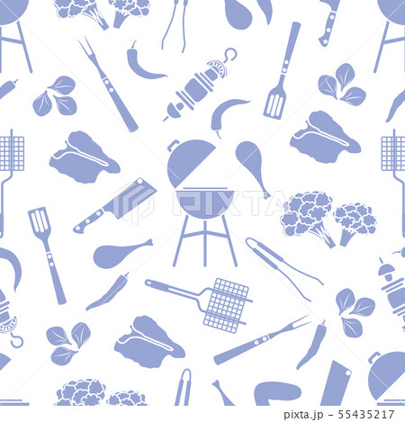 Seamless pattern Grill, barbecue tools, food BBQ Seamless pattern Grill, barbecue tools, food BBQ 55435217