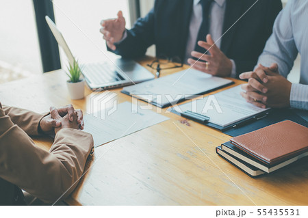 Attractive young business woman in a job interview 55435531