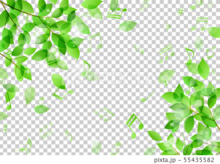 跳舞綠色葉子和音樂注意背景材料 插圖素材 圖庫