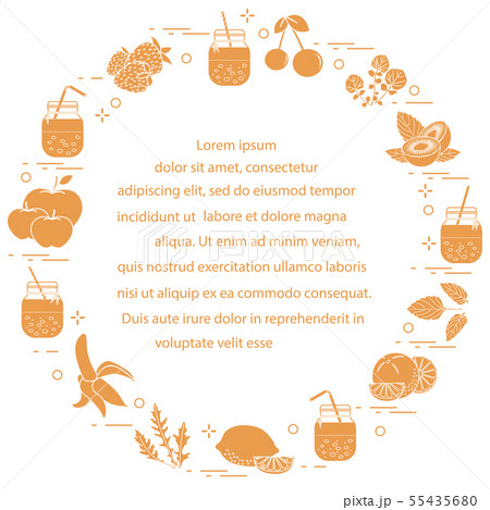 Jar with smoothies and ingredients for smoothie 55435680