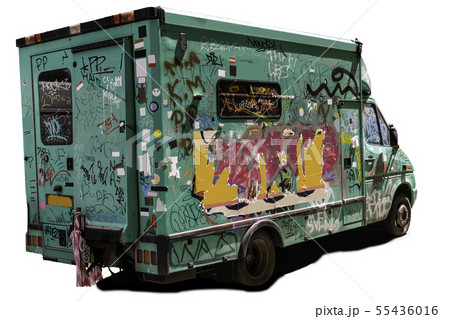 Old abandoned and ruined van. 55436016