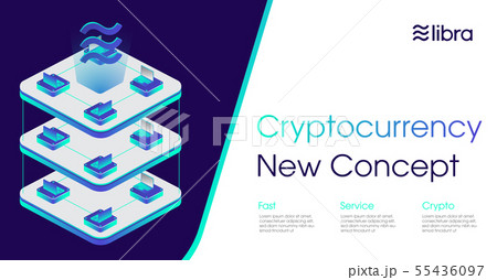 Libra new cryptocurrency web template design  55436097