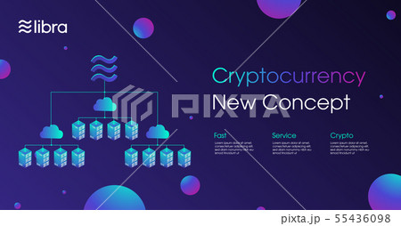 Libra new cryptocurrency web template design  55436098